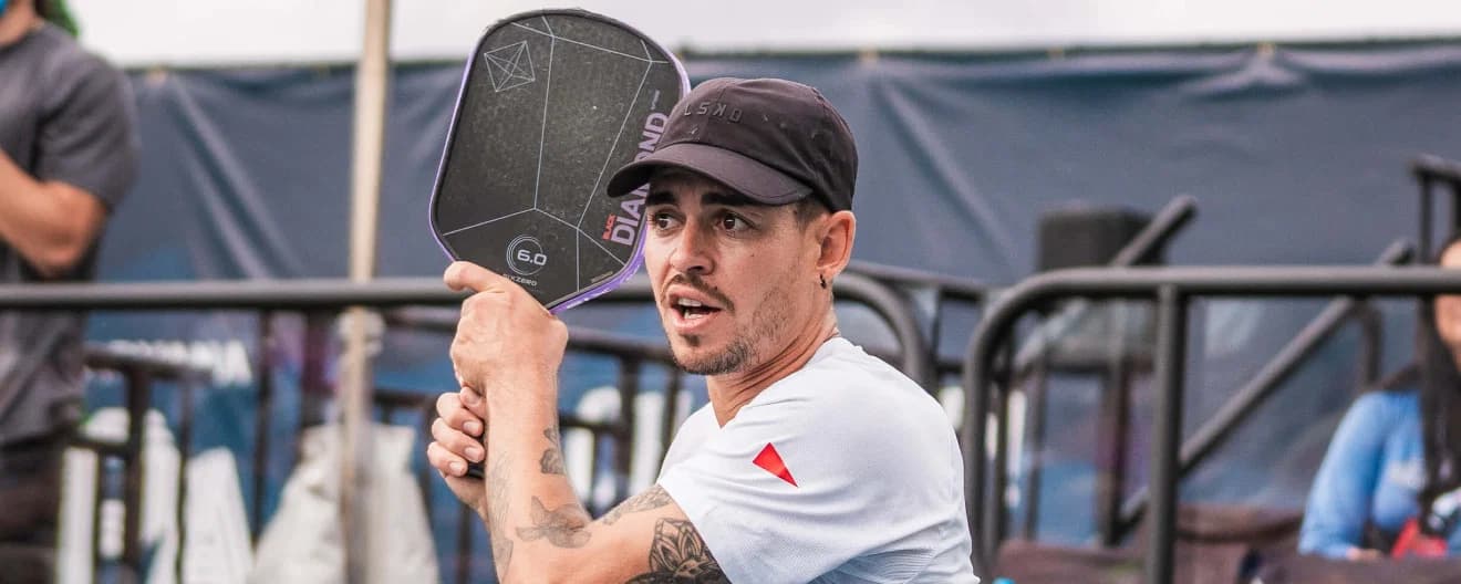 Jaume Martinez Vich hits a backhand.