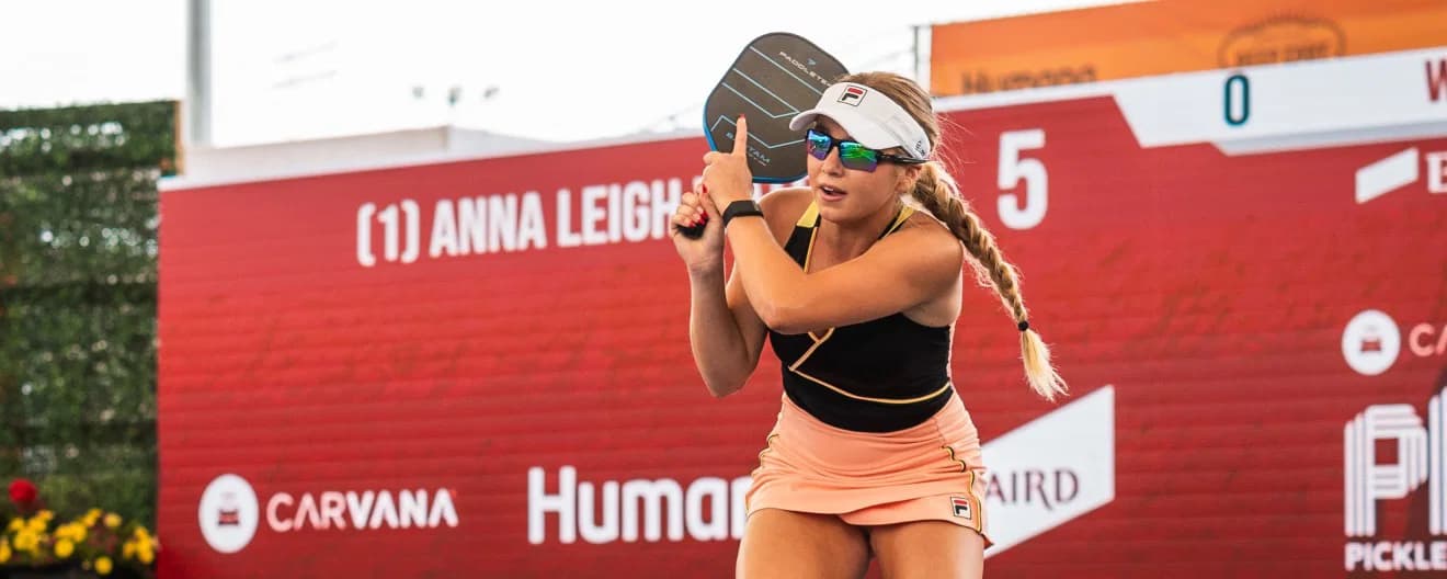 Anna Leigh Waters playing pickleball at the Mesa Arizona Cup.
