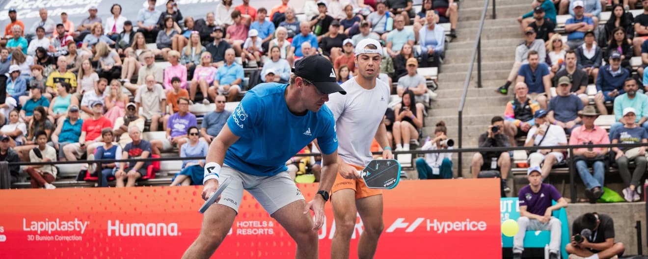 Collin Johns hits a forehand dink.