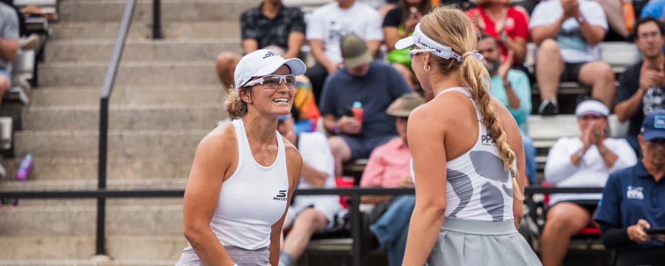 Catherine Parenteau and Anna Leigh Waters competing in Atlanta this season.