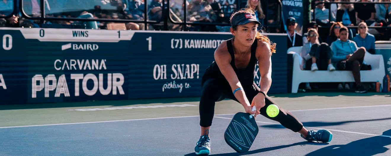 Jade Kawamoto playing pickleball