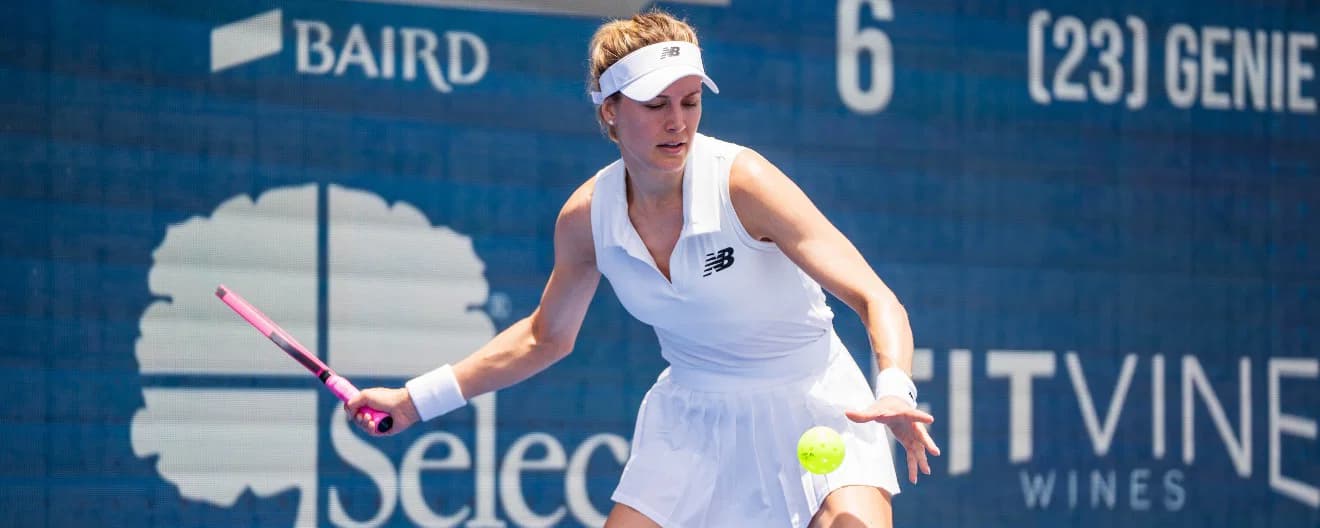 Genie Bouchard downed Irina Tereschenko in singles on Wednesday to advance to the Round of 16.
