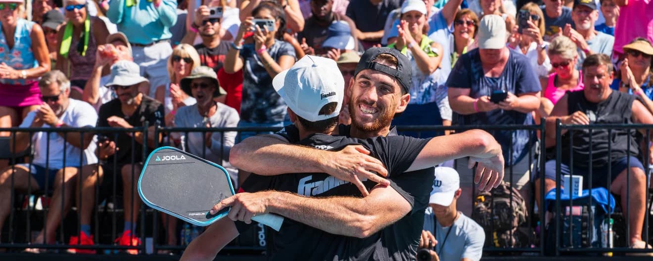 Federico Staksrud and Hayden Patriquin celebrating their victory at the Stratusphere Gin Virginia Beach Cup.